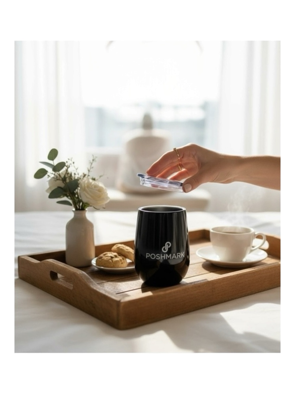 new Poshmark ༄ Stemless Wine Tumbler ༄ Coffee Cup ༄ Black Stainless Steel - Picture 3 of 16